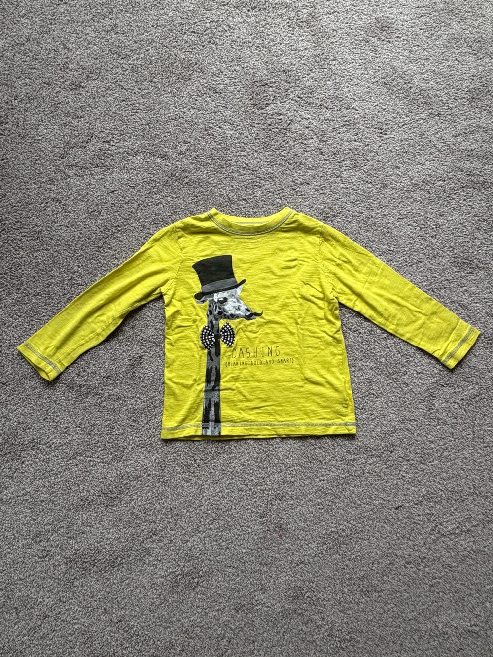 okie dokie Yellow Long-Sleeve Tee with Top Hat Graphic